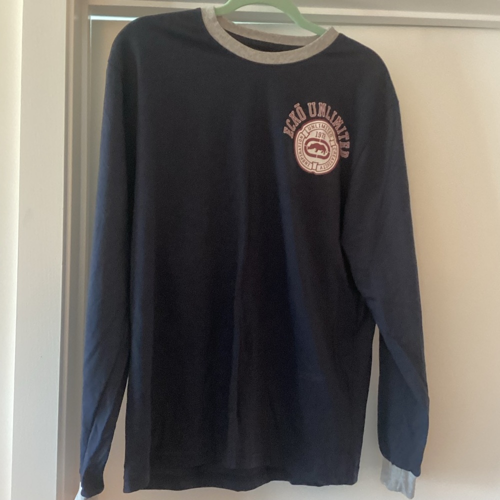 Navy Long Sleeve Shirt with Logo